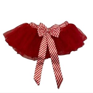 Tutu Red & White Stripes Peppermint Tulle‎ Mesh Dance Costume Girls Skirt